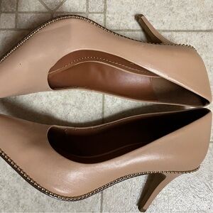 Coach Blush Heels with Studded Trim